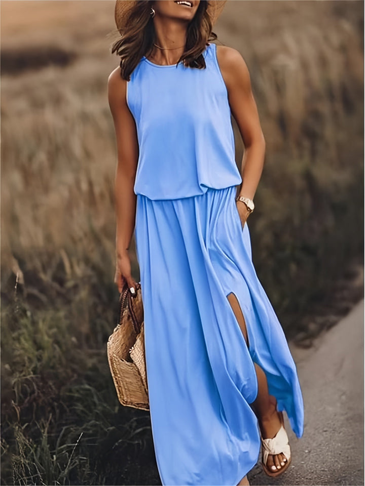 Hüftfallendes Maxikleid mit Schlitz
