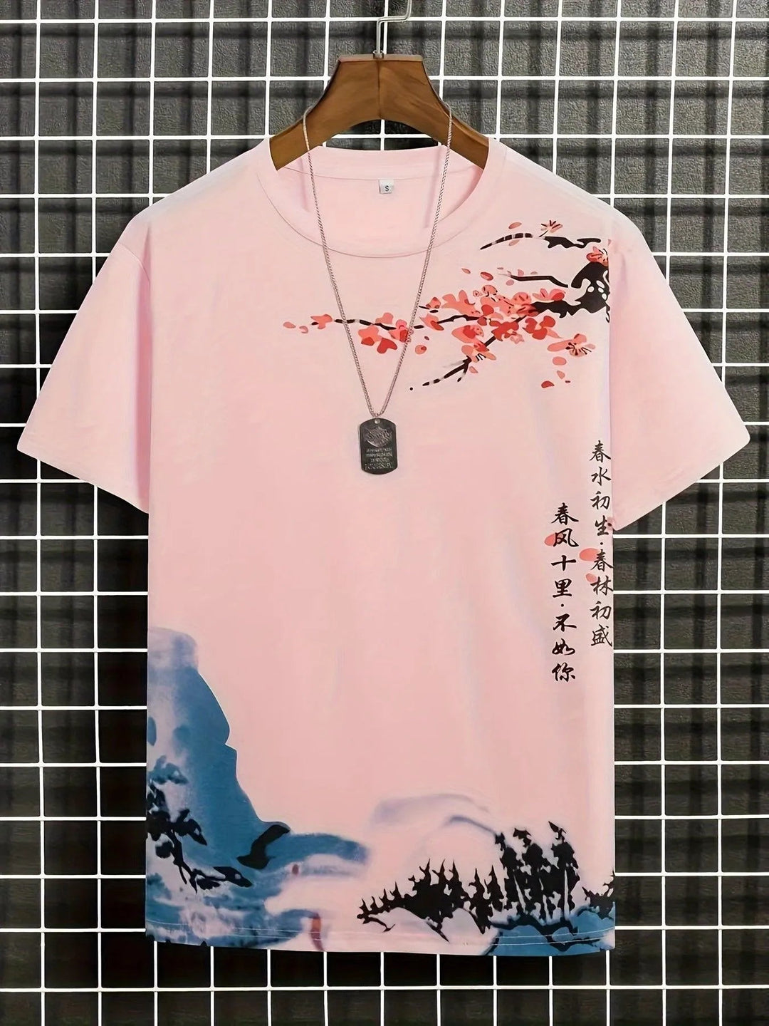 Nord Taschen | Herren T-Shirt Blumen und Wellen Design