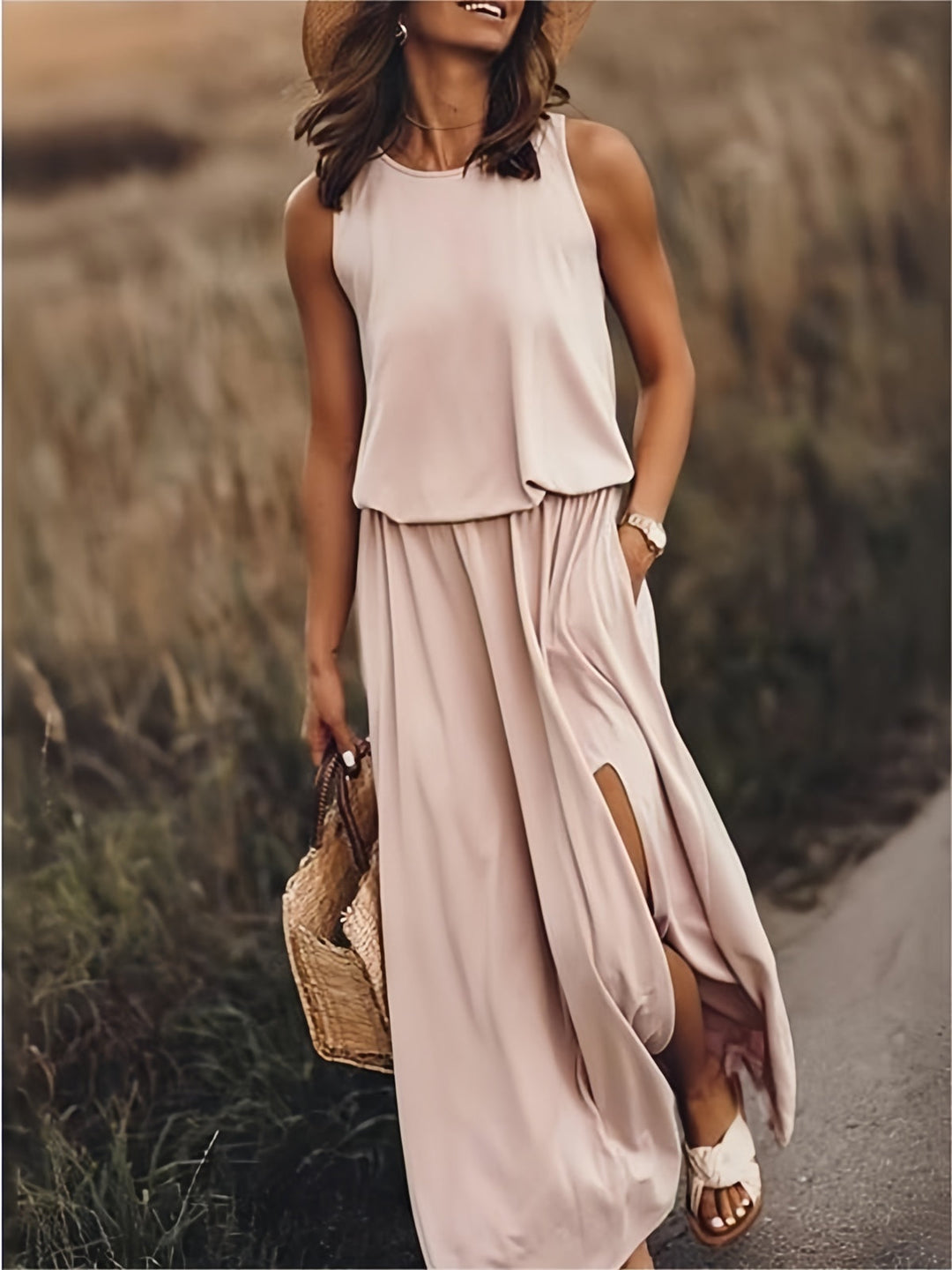 Damen Schwarzes Modal Boho Maxikleid Farben