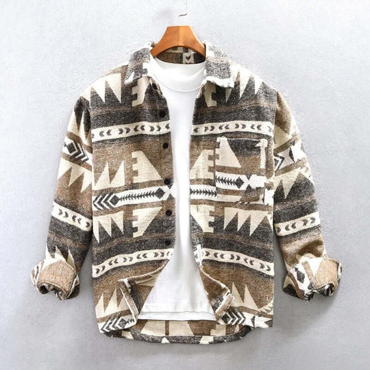 Südwestlicher Aztec-Druck Shirtjacke