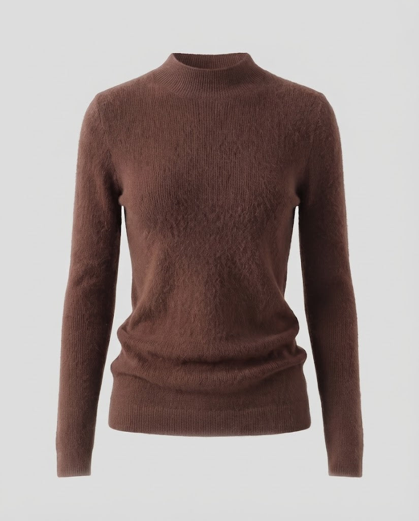 Damen Feiner Kurzrollkragenpullover in Angora‑Optik mit extrafeinem Flauschfinish Nord Taschen