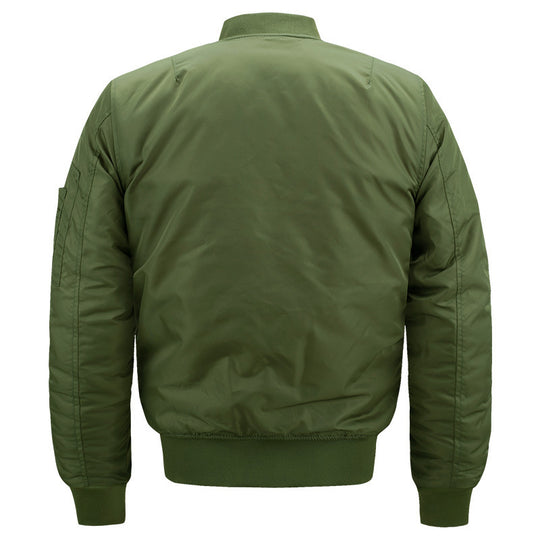 Herren Pilotenbomberjacke im Aviatorstil mit kontrastierendem Thermofutter, Utility-Ärmeltasche und elastischen Rippbündchen Nord Taschen