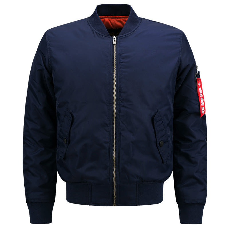 Herren Pilotenbomberjacke im Aviatorstil mit kontrastierendem Thermofutter, Utility-Ärmeltasche und elastischen Rippbündchen Nord Taschen