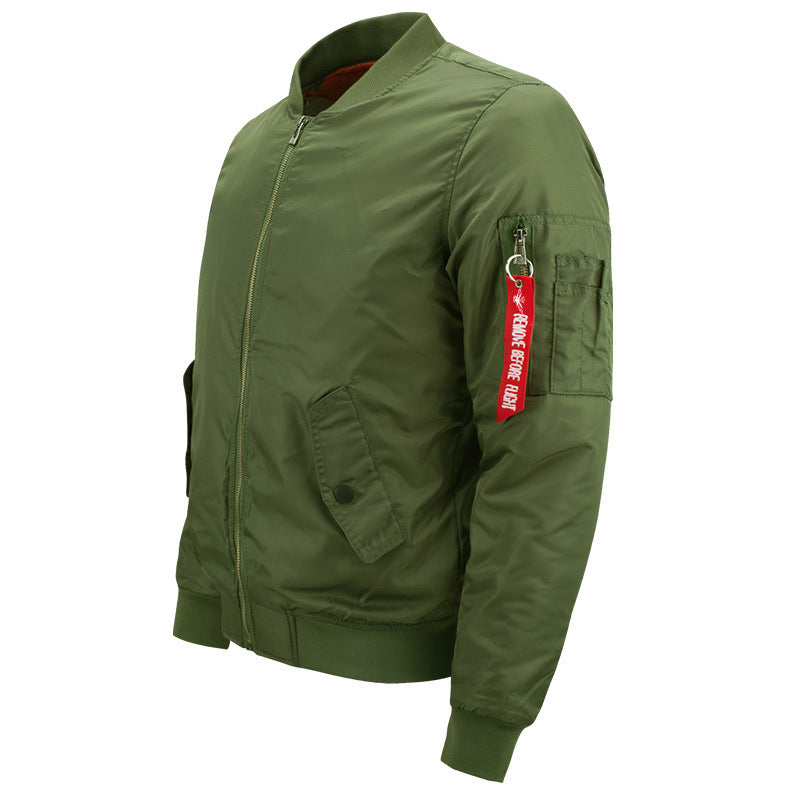 Herren Pilotenbomberjacke im Aviatorstil mit kontrastierendem Thermofutter, Utility-Ärmeltasche und elastischen Rippbündchen Nord Taschen