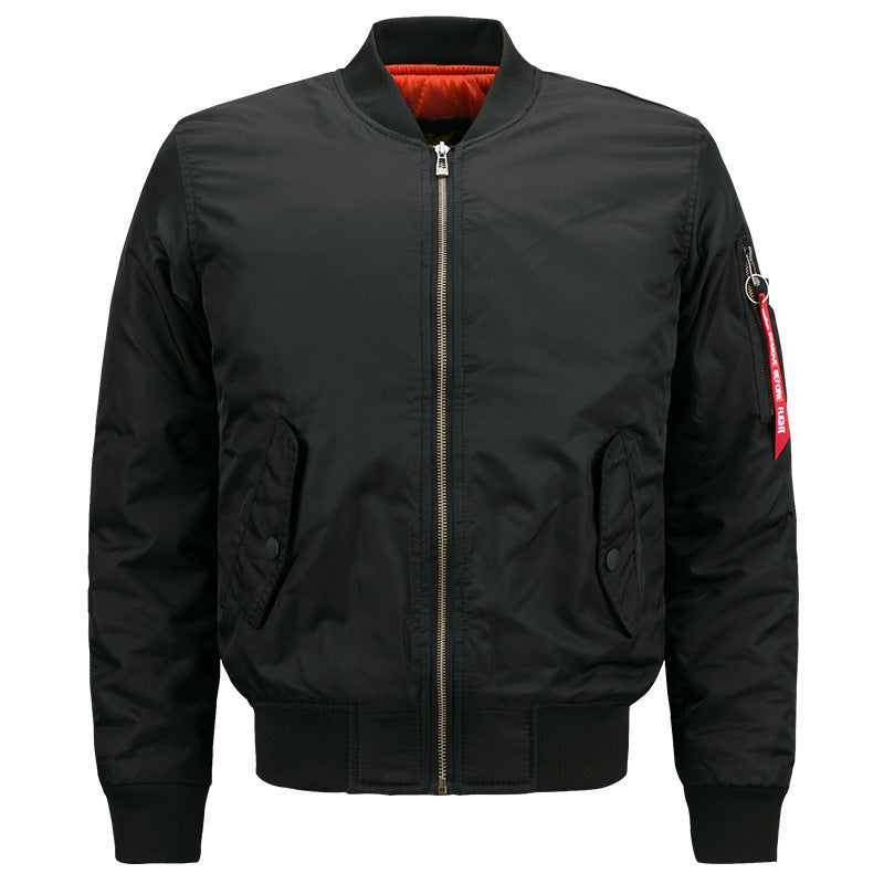 Herren Pilotenbomberjacke im Aviatorstil mit kontrastierendem Thermofutter, Utility-Ärmeltasche und elastischen Rippbündchen Nord Taschen