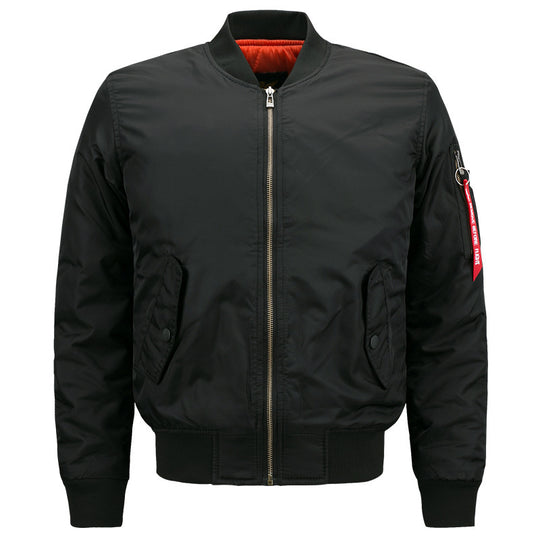 Herren Pilotenbomberjacke im Aviatorstil mit kontrastierendem Thermofutter, Utility-Ärmeltasche und elastischen Rippbündchen Nord Taschen