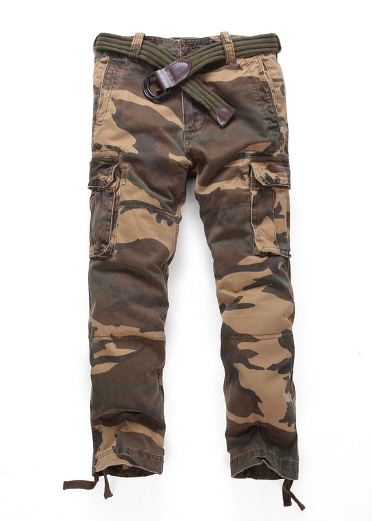 Herren Cargohose mit mehreren Taschen, verstellbaren Beinabschlüssen und Gürtel Nord Taschen