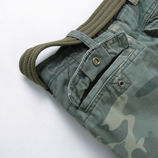 Herren Cargohose mit mehreren Taschen, verstellbaren Beinabschlüssen und Gürtel Nord Taschen