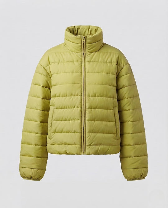 Damen Oversize Quilted Steppjacke mit Tunnelzugkapuze und schräger Stepplinie Nord Taschen