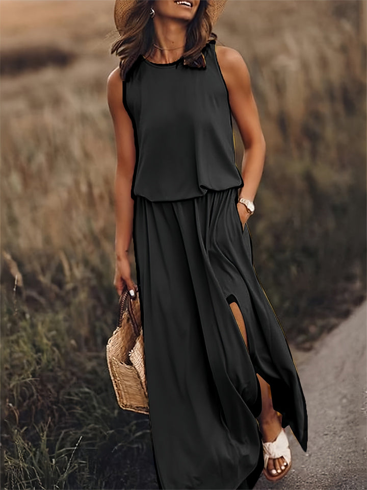 Hüftfallendes Maxikleid mit Schlitz