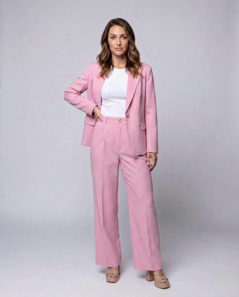 Damen Zweiteiliges Blazer- und Palazzo‑Hosen‑Set Nord Taschen