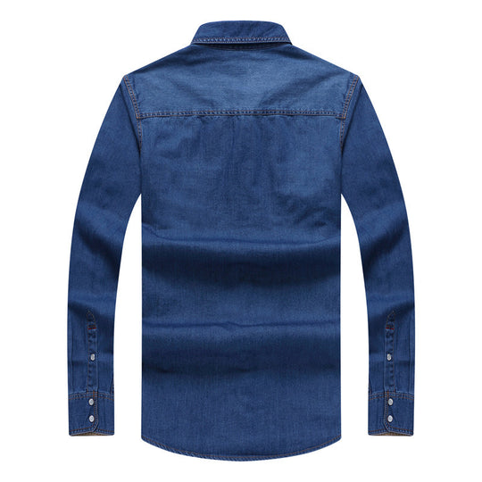 Herren Robust-geschnittenes Jeanshemd mit Pattentaschen und Vintage-Waschung Nord Taschen