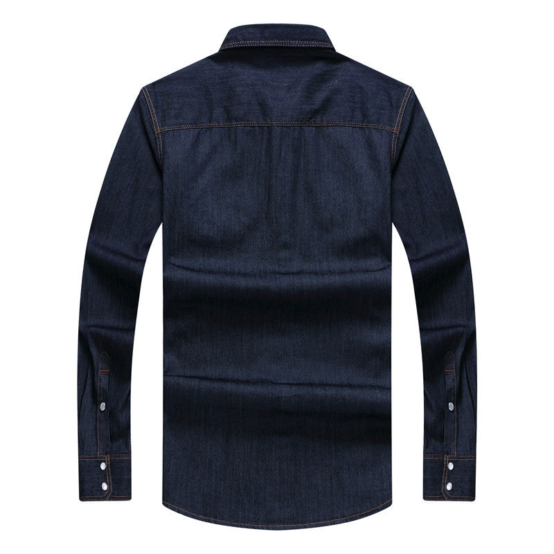 Herren Robust-geschnittenes Jeanshemd mit Pattentaschen und Vintage-Waschung Nord Taschen