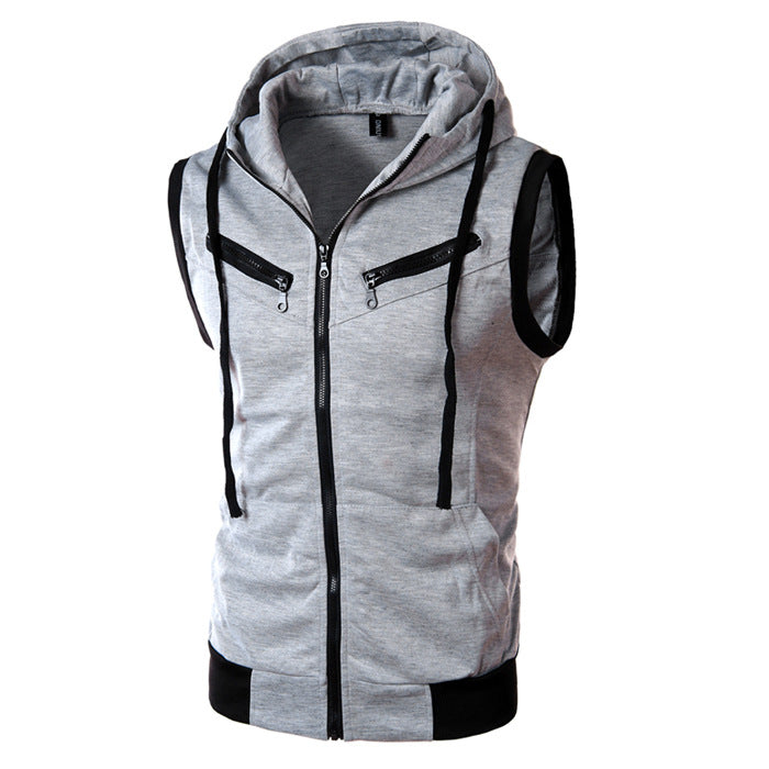 Herren ärmellose Kapuzenjacke