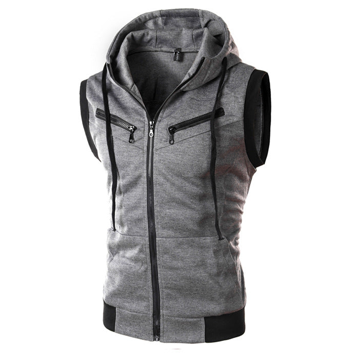 Herren ärmellose Kapuzenjacke