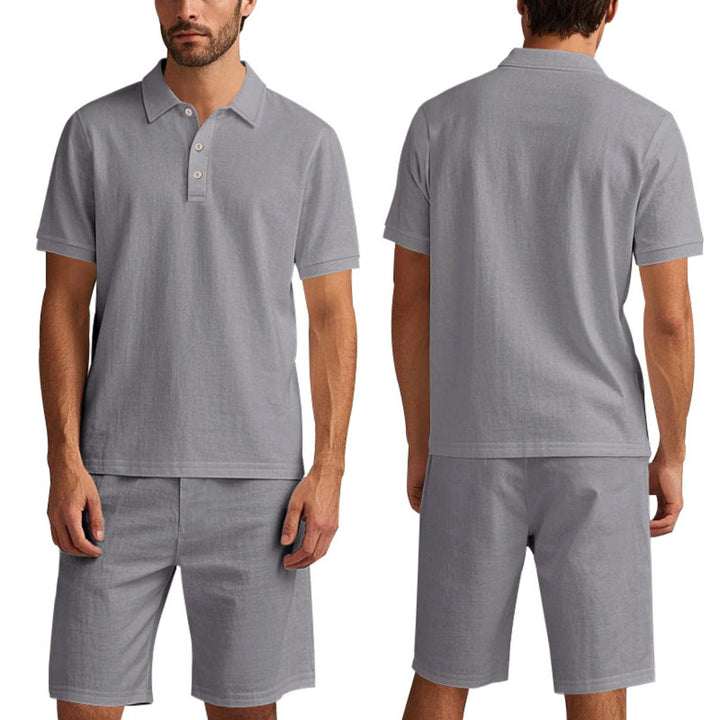Kurzärmliges Poloshirt und Shorts Strandanzug