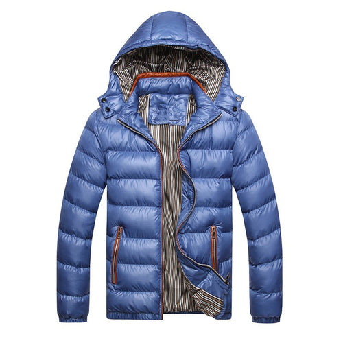 Herren Wattierte Kapuzen-Steppjacke mit glänzender Nylonoptik und kontrastierenden Reißverschlüssen Nord Taschen