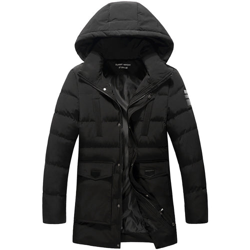 Herren Mittellanger Steppparka mit Kapuze und winddichter Thermoisolierung Nord Taschen