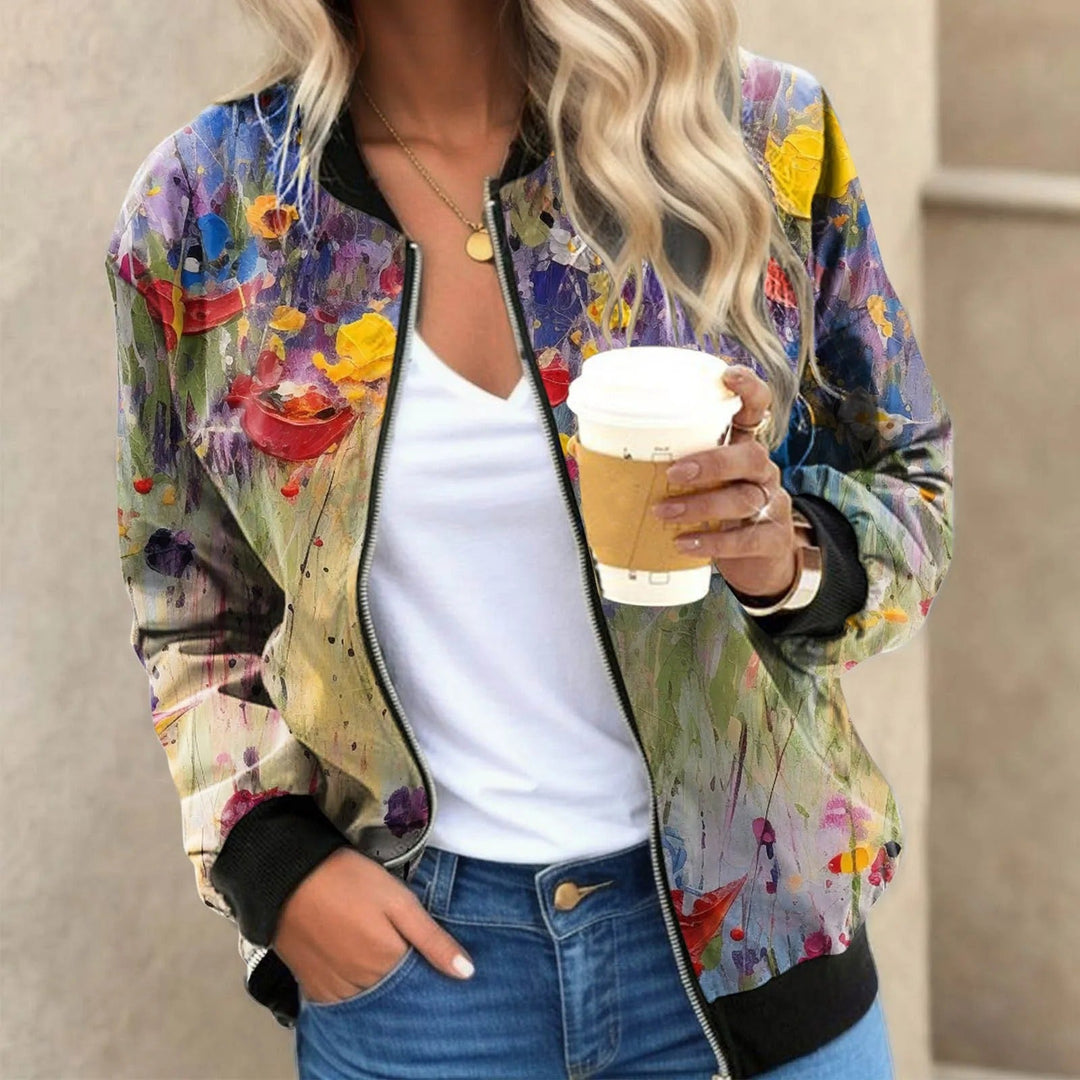 Blazer mit LNord Taschenhaften Blumen für Frauen