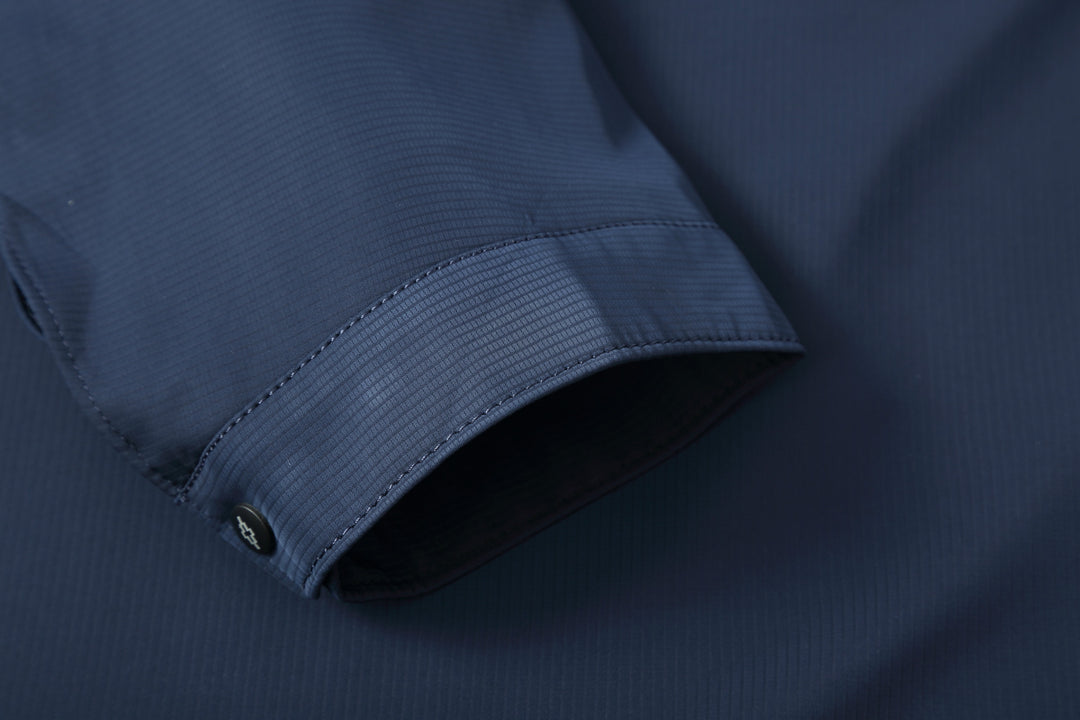 Herren Schlanke Stehkragen-Übergangsjacke mit Reißverschluss, wasserabweisender Außenfläche und geometrischem Futter Nord Taschen
