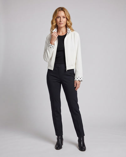 Damen Gekürzte Blousonjacke mit Stehkragen und gepunktetem Innenfutter Nord Taschen