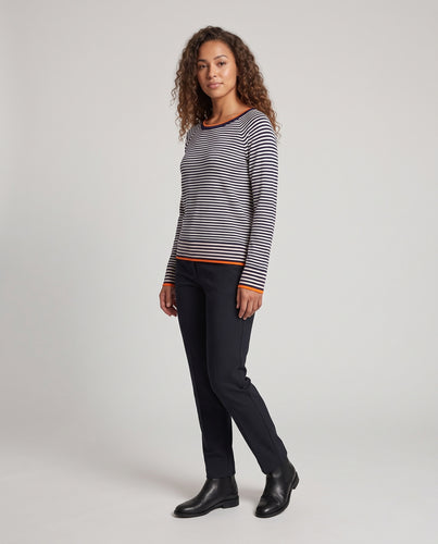 Damen Feiner Raglanpullover mit Doppelkragen-Detail und Rippbündchen Nord Taschen
