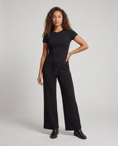 Damen Weite Jersey-Hose mit Kordelzug und hoher Taille Nord Taschen