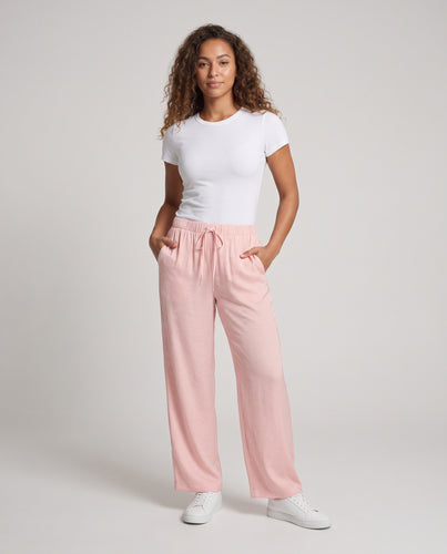 Damen Weite Loungehose mit elastischem Bund und Tunnelzug Nord Taschen
