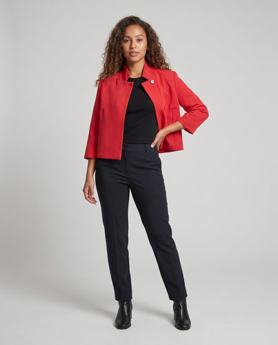 Damen Boxy-Übergangsjacke mit Punkteprint, Stehkragen und dreiviertelärmeln Nord Taschen