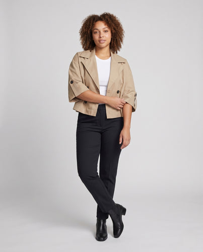 Damen Kurzes Doppelreihiges Trenchcape mit Oversize‑Boxy‑Silhouette Nord Taschen