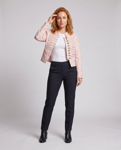 Damen Kurzjacke im Military-Stil mit Zierkordeln und Stehkragen Nord Taschen
