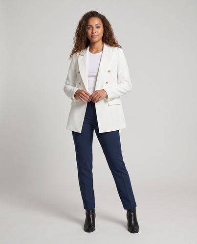 Damen Doppelreihiger Oversize-Blazer mit goldenen Schmuckknöpfen Nord Taschen