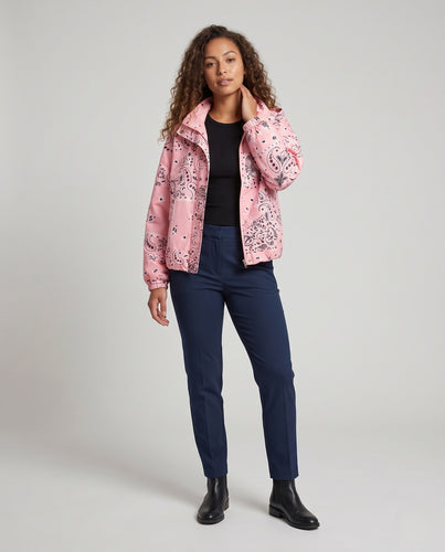Damen Kapuzen-Shelljacke mit Bandana-Print und elastischem Saum Nord Taschen