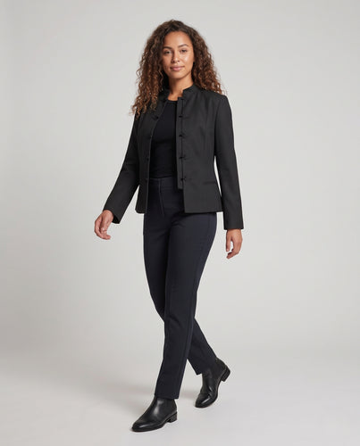 Damen Kurzjacke mit Stehkragen und dekorativen Knotenverschlüssen Nord Taschen
