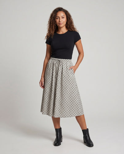 Damen Rock mit elastischem Bund, Tunnelzug und fließender A‑Linien‑Silhouette Nord Taschen
