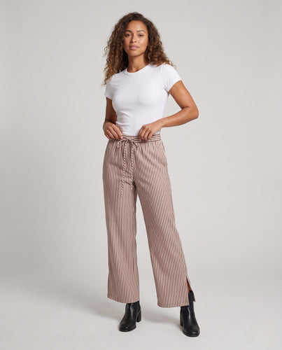 Damen Weite Plissee-Culotte mit elastischem Bund und Kordelzug Nord Taschen