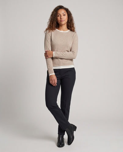 Damen Feines Lagenlook-Strickset mit Rundhals-Pullover und Midirock Nord Taschen