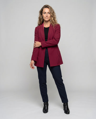 Damen Blazerjacke mit Schalkragen, Ein-Knopf-Verschluss und kleinem Rosenprint Nord Taschen