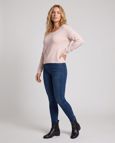Damen Kuscheliger Feinstrickpullover mit weitem U-Boot-Ausschnitt Nord Taschen