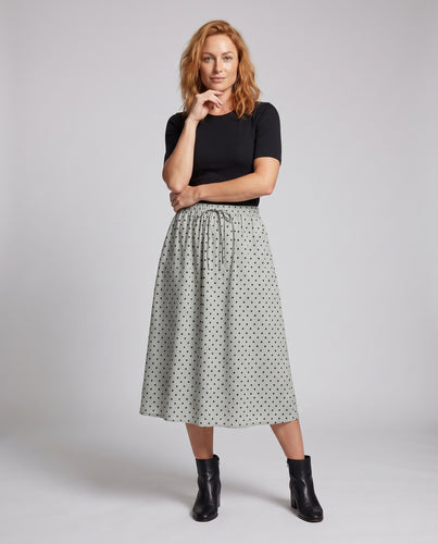 Damen Midirock mit elastischem Tunnelzugbund und Punkteprint Nord Taschen