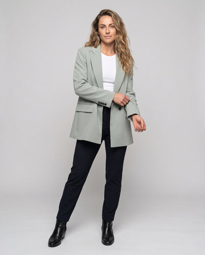 Damen Oversize Longline-Blazer im minimalistischen Schnitt mit fallendem Revers Nord Taschen