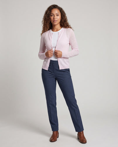 Damen Feinstrick-Cardigan mit Rundhals und feiner Knopfleiste aus Kaschmirmix Nord Taschen