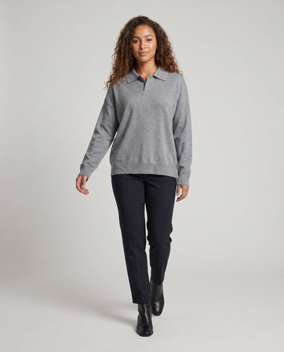 Herren Feinstrick-Polo mit weitem Oversize-Schnitt und Polokragen Nord Taschen