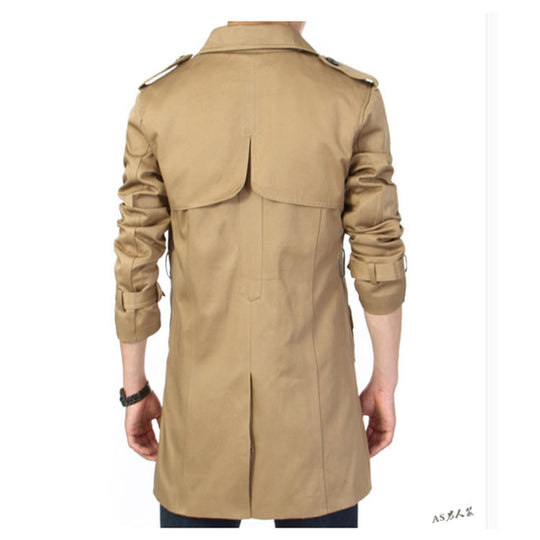 Herren Trenchcoat im klassischen Schnitt mit Schulterklappen Taillenriegel und verstellbaren Manschetten Nord Taschen