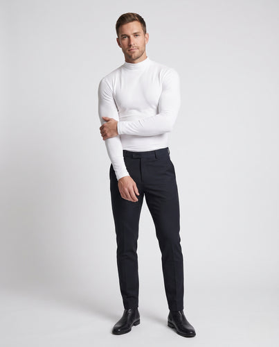 Herren Enganliegendes Rollkragen-Langarmshirt mit Daumenlöchern Nord Taschen