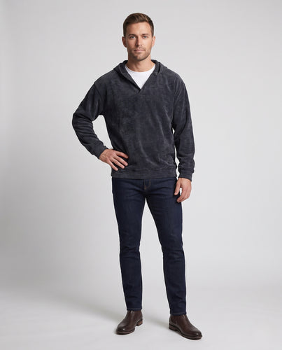 Herren Kapuzenpullover im Relaxed-Fit mit zarter Batik‑Optik und feiner Rippenstruktur Nord Taschen