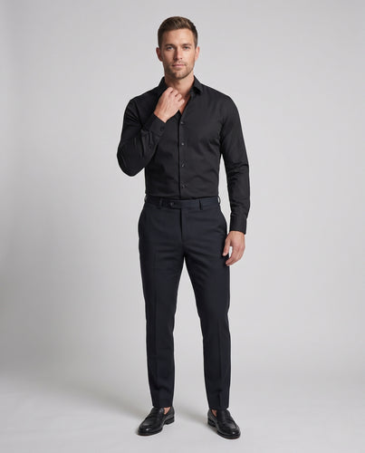 Herren Slim-Fit Businesshemd mit Kentkragen, Stretch und bügelfreier Verarbeitung Nord Taschen