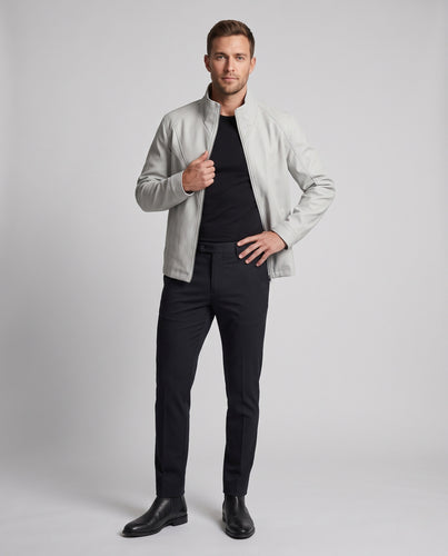 Herren technische Softshell-Jacke mit hohem Stehkragen, windabweisender Membran und dekorativen Nahtdetails Nord Taschen