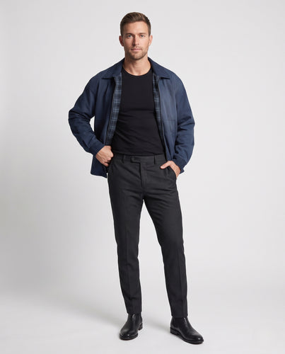 Herren Übergangsjacke im Ombre-Look mit kariertem Futter und durchgehendem Reißverschluss Nord Taschen