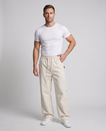 Herren Weite Baggy-Loungehose mit Kordelzug und elastischem Bund Nord Taschen